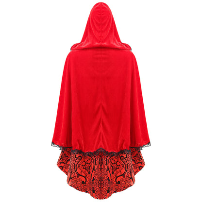 Halloween Jacquard Cloak Little Red Riding Hood Costume