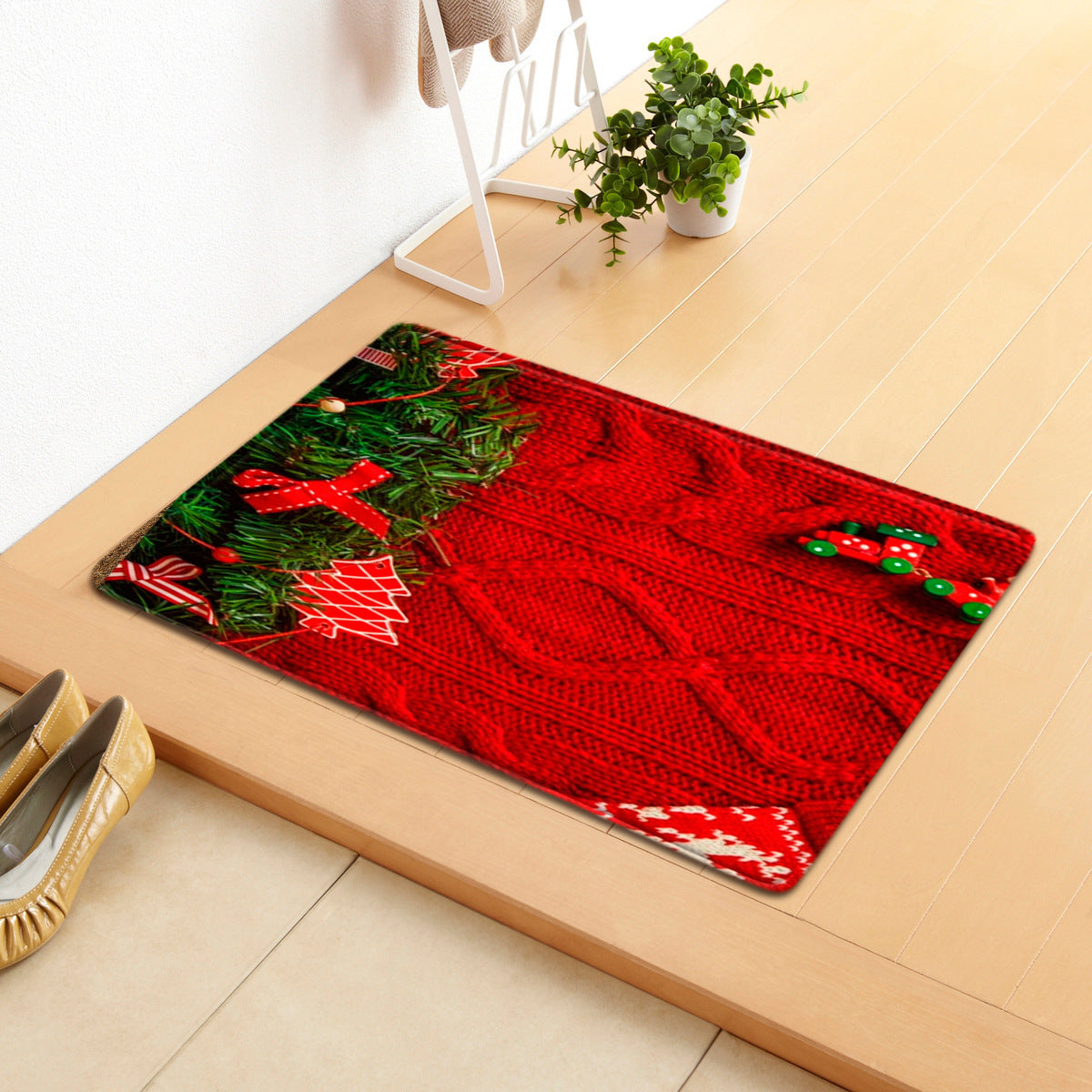 Letter Christmas Home Doormat Bathroom Kitchen Anti-slip Bedroom Living Room Absorbent Carpet