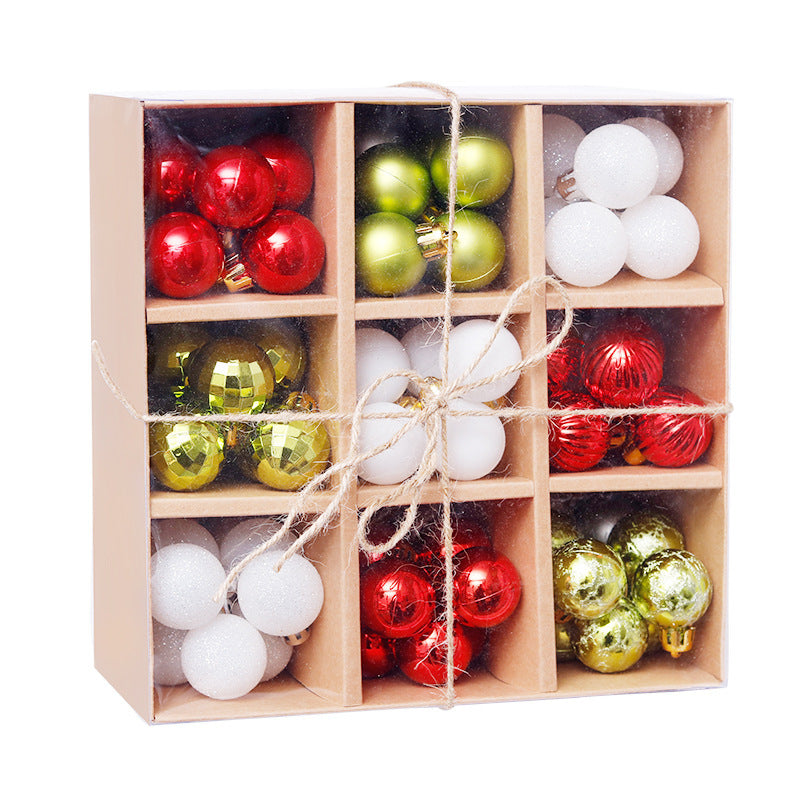 Juego de caja de regalo con 99 bolas de decoración navideña de 3 cm