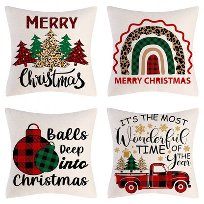 Home Decoration Christmas Pillow Cover Four-piece Set