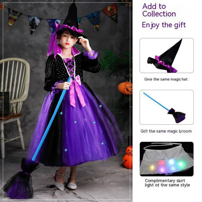 Disfraz de Halloween para niña, vestido luminoso