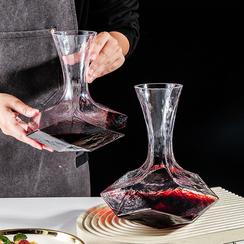 Carafe à vin en diamants en verre à motif froid nordique