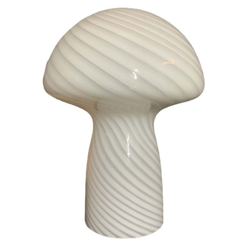 INS Girl Glass Mushroom Table Lamp In Bedroom