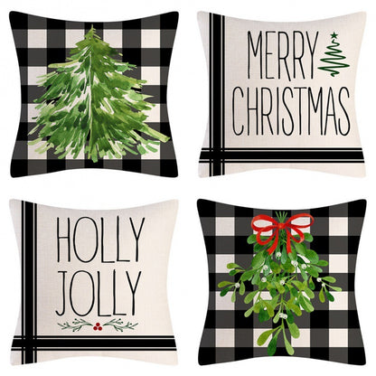 Home Decoration Christmas Pillow Cover Four-piece Set