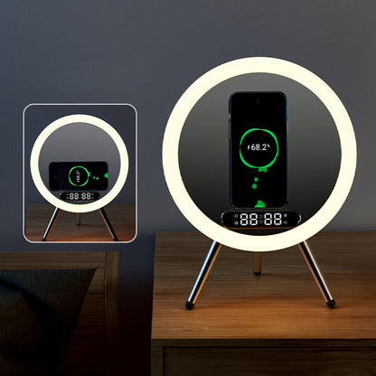 Nouveau Multi-fonction LED miroir réveil chargeur sans fil horloge numérique temps USB horloge de Table