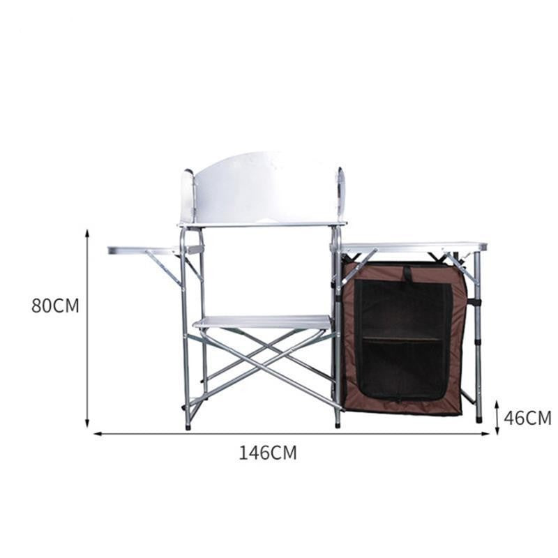 Support de rangement à deux étages pour Camping en plein air, Table de Barbecue Mobile