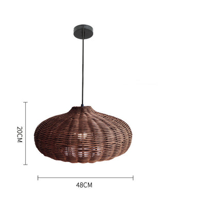 Household Rattan Woven Double Chandelier