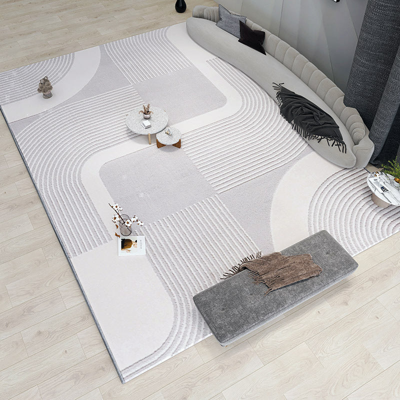 Light Luxury Minimalist Sofa Coffee Table Floor Mat White