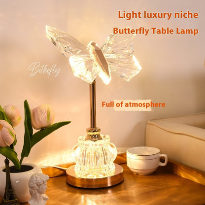 Lampe de table papillon chambre chevet lumière d'ambiance créative