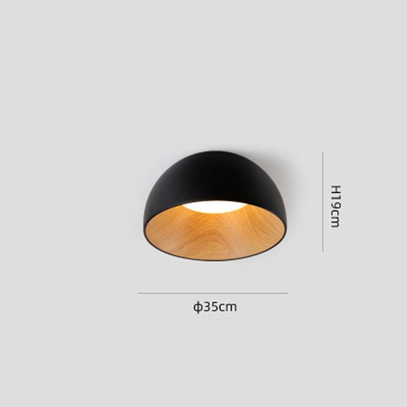 New Round Inclined Wood Grain Ceiling Lamp Nordic Living Room Bedroom Study Simple Nordic Style Lighting Lamps