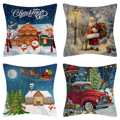 Home Decoration Christmas Pillow Cover Four-piece Set