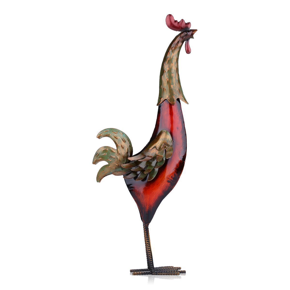 Colorful Iron Rooster Home Decoration