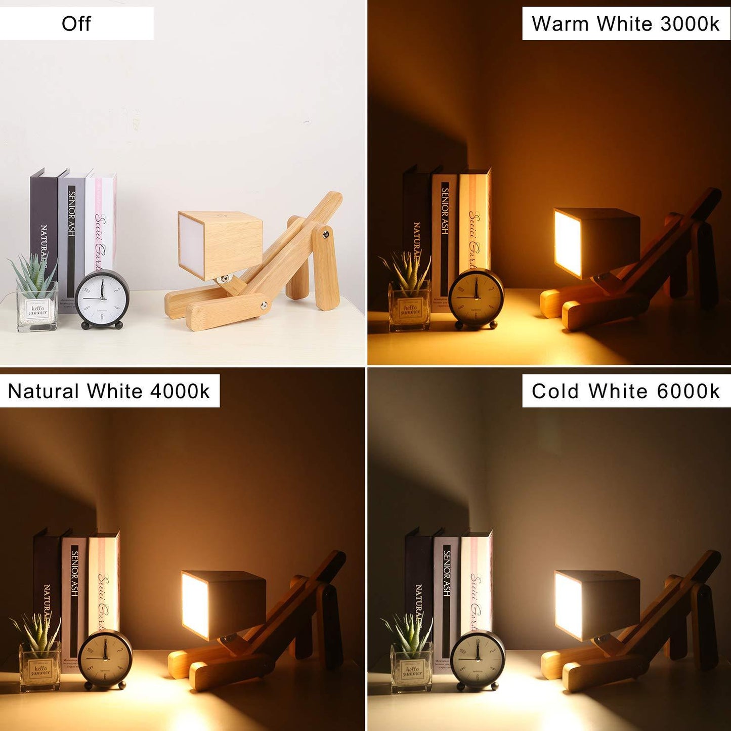 Petite lampe de table tactile LED en bois massif pour chambre à coucher, chiot