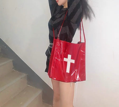 Bolso de mano navideño con forma de cruz para Halloween