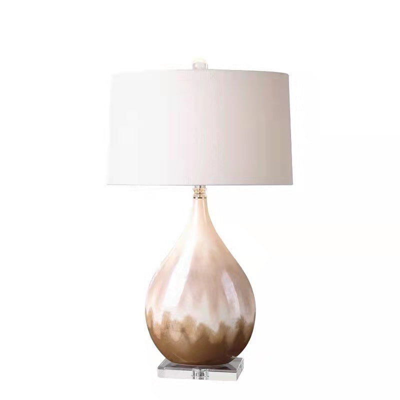 Creative American Bedroom Bedside Pearl Glazed Ceramic Table Lamp