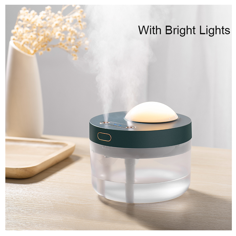 Humidificador de proyección portátil, recargable, proyección giratoria, luz nocturna, humectante para dormitorio, doble pulverización, doble niebla