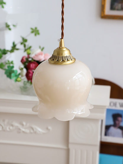 French Retro Cream Colored Lily Of The Valley Chandelier