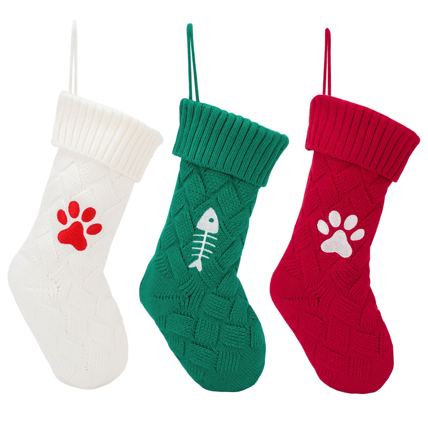 Christmas Socks Dogs And Cats Knitted Home Decoration