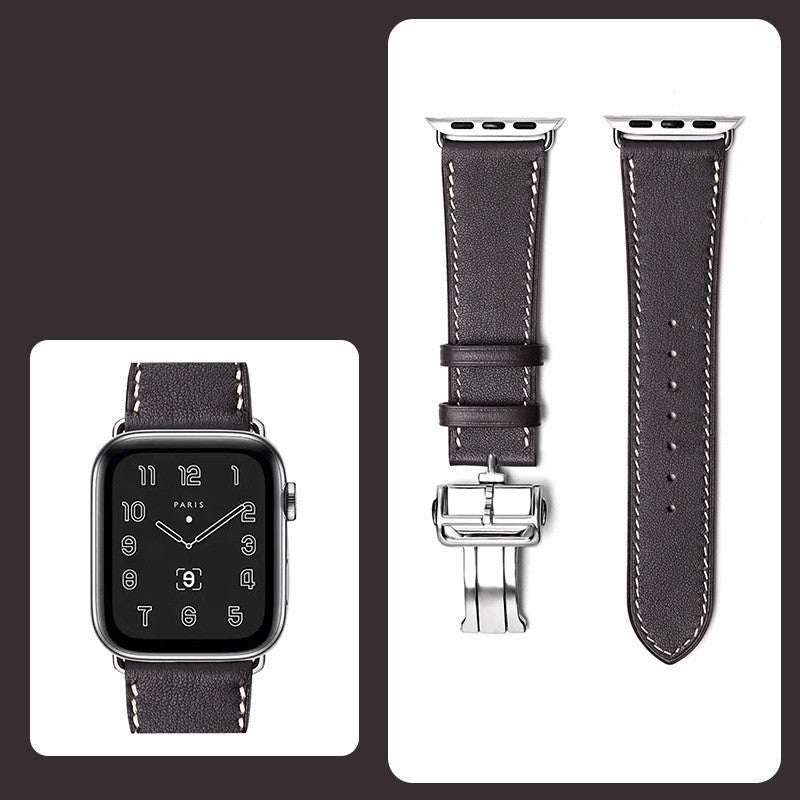 Smartwatch Butterfly Clasp Hand-stitched Strap