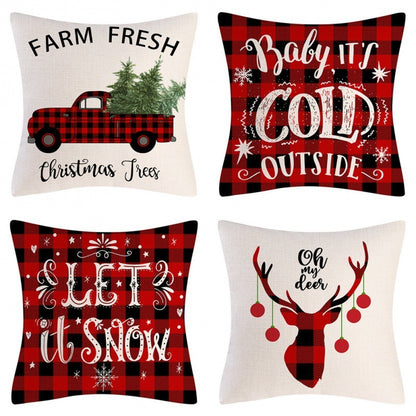 Home Decoration Christmas Pillow Cover Four-piece Set