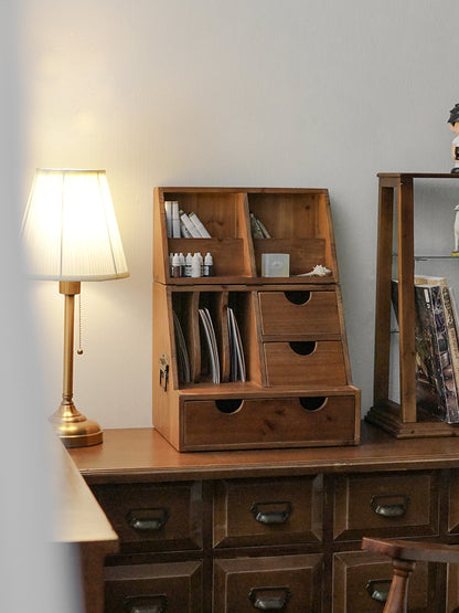 Gabinete de almacenamiento antiguo del estilo japonés de la exhibición del libro mayor de la cinta del sello de la laca