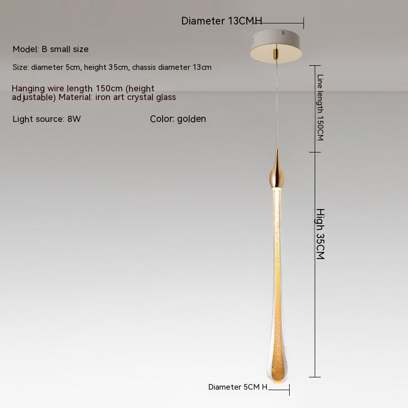 Lámpara de techo en forma de gota Luz posmoderna Cristal de lujo