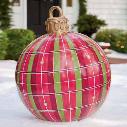 Bola de adorno navideño para exteriores, de PVC, 60 cm, inflable, decorada, bolas gigantes de PVC, grandes, para decorar árboles de Navidad