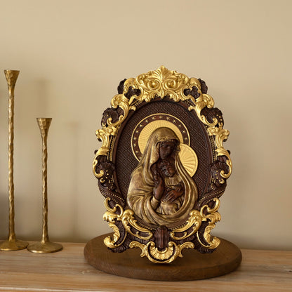 Adornos de talla de madera virgen decoración artesanía de madera