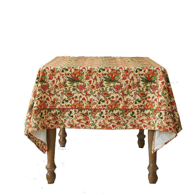 Vintage High-end Rectangular Flower Table Cloth