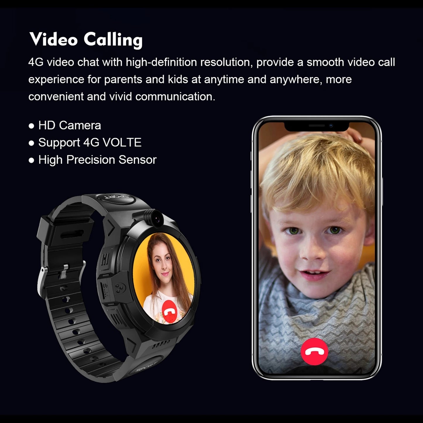 Reloj de posicionamiento de videollamadas de Netcom Telecom completo 4G para niños