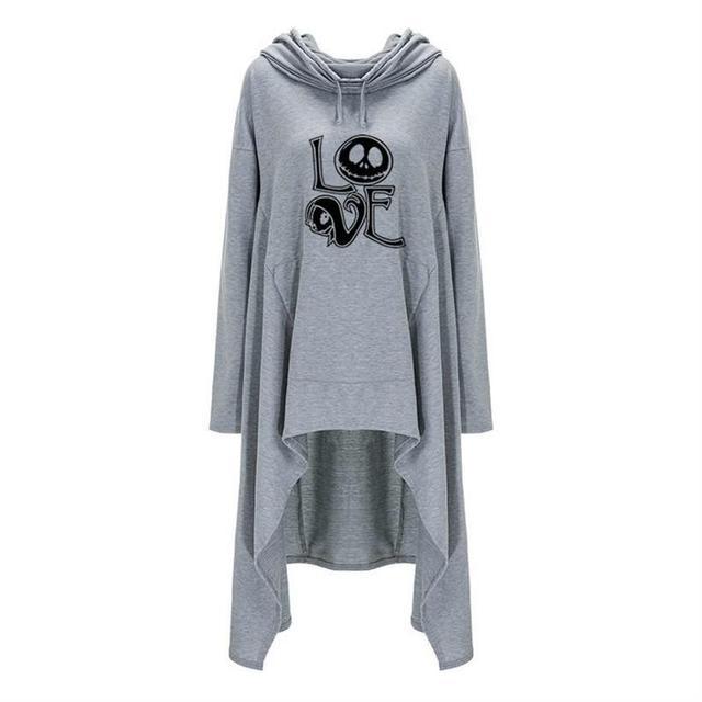 Long Sweatshirts Woman Irregular Letters Cloak Halloween