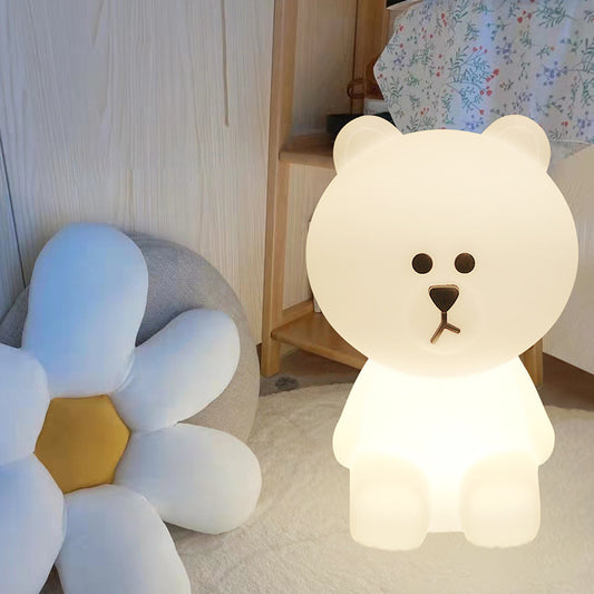 Lámpara de mesa Big Bear de 50CM para dormitorio, mesita de noche roja con red de princesa para dormir