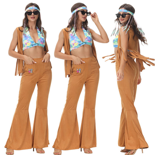 Costume de bal disco hip-hop vintage des années 70 pour Halloween