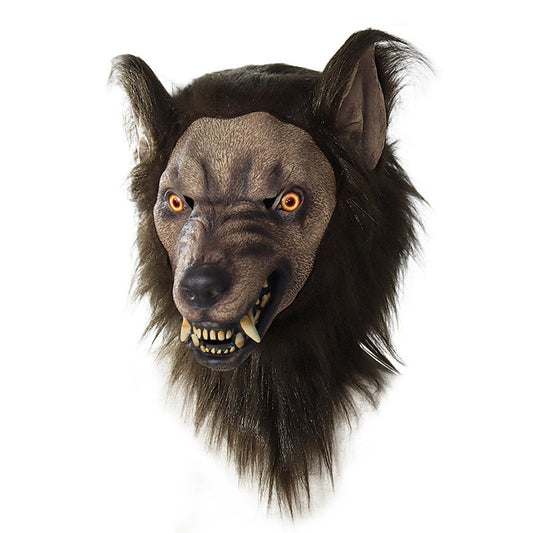 Máscara de fiesta de disfraces de hombre lobo, simulación de Halloween, tocado giratorio, disfraz de lobo, máscaras faciales para cosplay