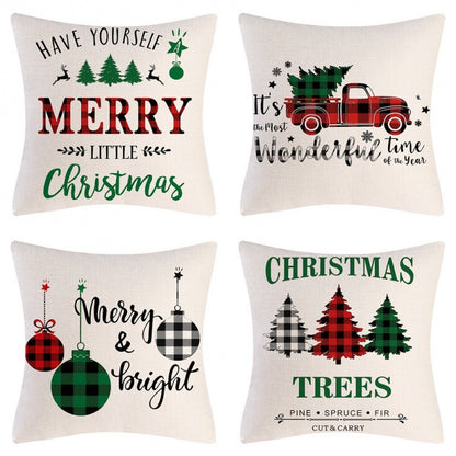 Home Decoration Christmas Pillow Cover Four-piece Set