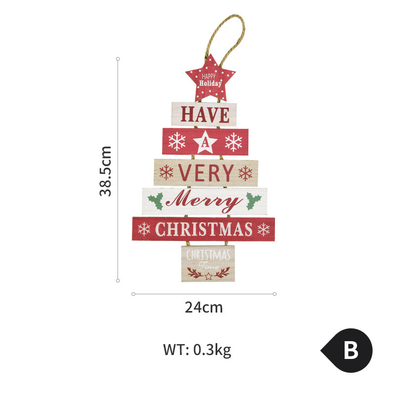 Christmas Wooden English Blessing Listing Wall Decorations