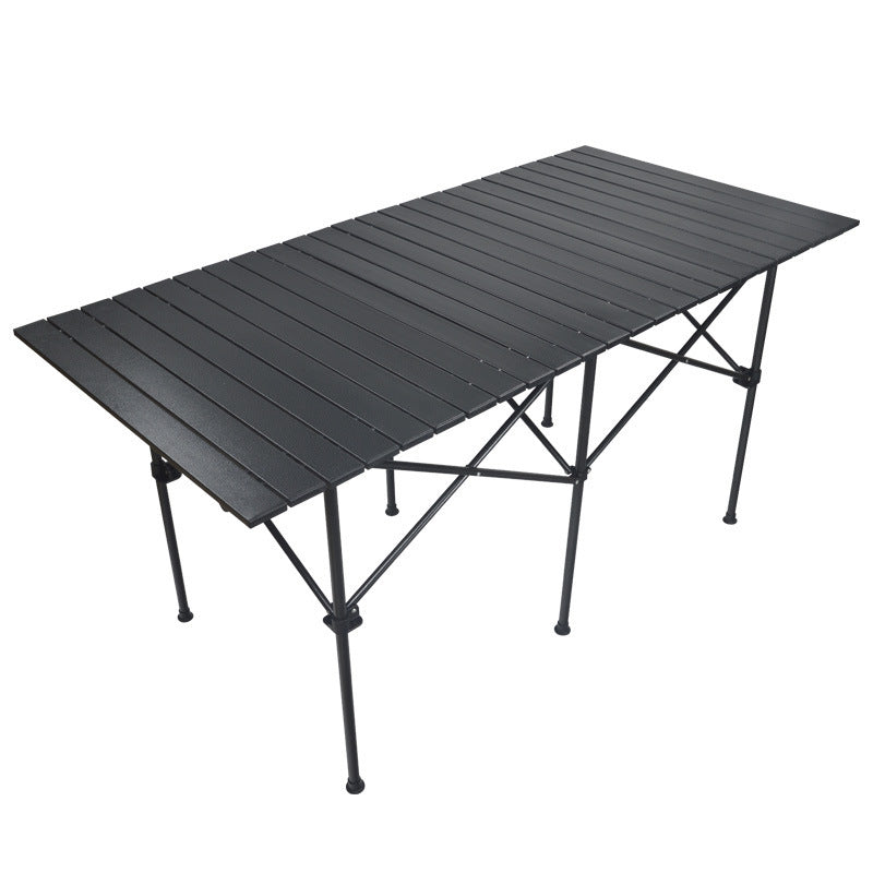 Mesa rectangular de aluminio para promoción de rollos de huevo