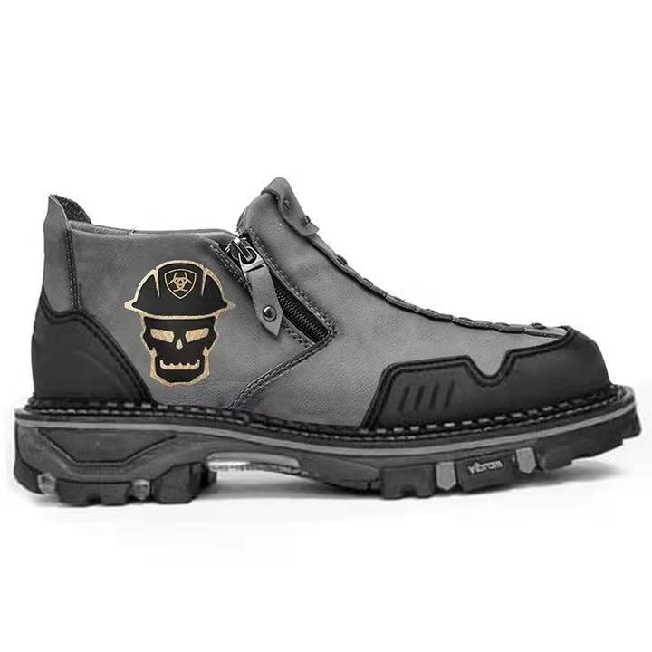 Botas cortas para hombre europeas y americanas, zapatos de calavera para Halloween