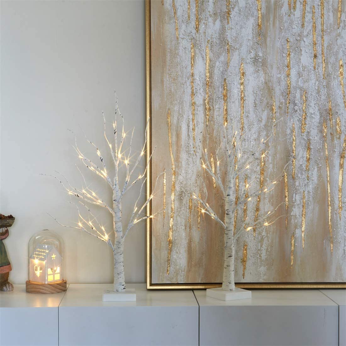 Christmas Simulation Of Birch Tree Lights