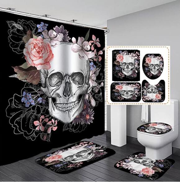 Polyester Printed Thickened Waterproof Halloween Shower Curtain