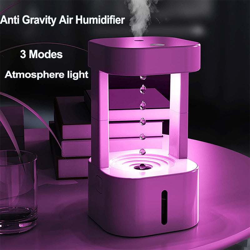 Humidificateur goutte d'eau Anti-gravité créatif, vaporisateur de brume de climatisation, maison silencieuse, chambre à coucher, bureau avec réservoir d'eau de 580ML