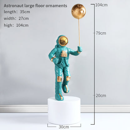 Decoración creativa de piso grande para sala de estar de astronauta