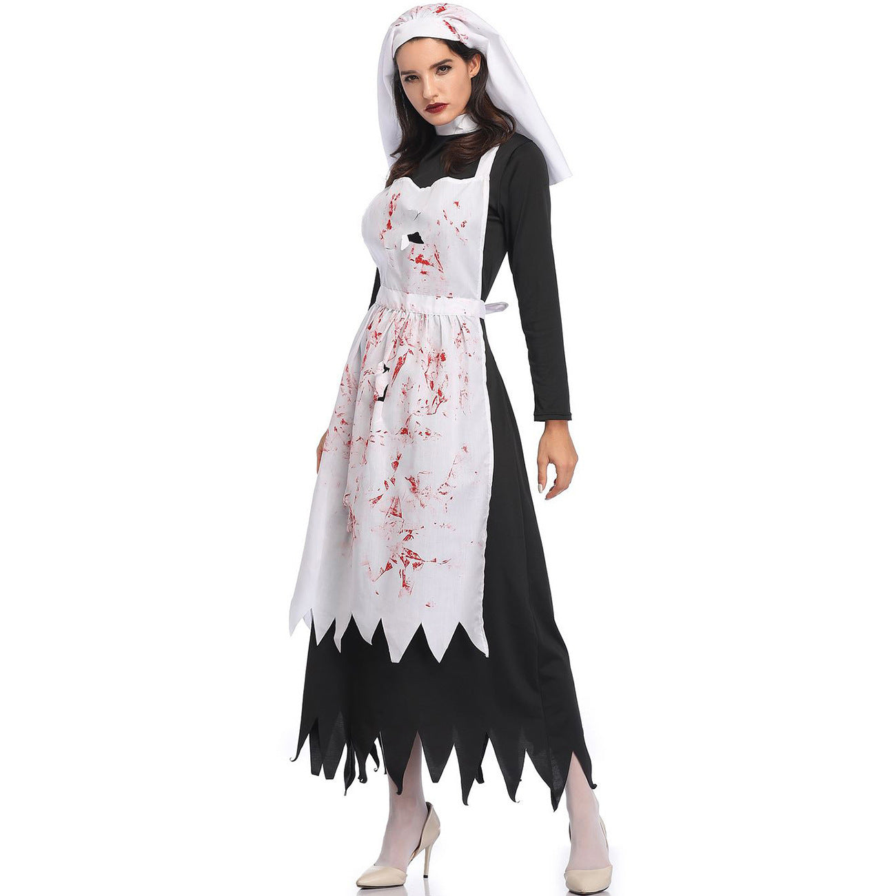 Robe de soirée de vacances Robe de nonne d'Halloween