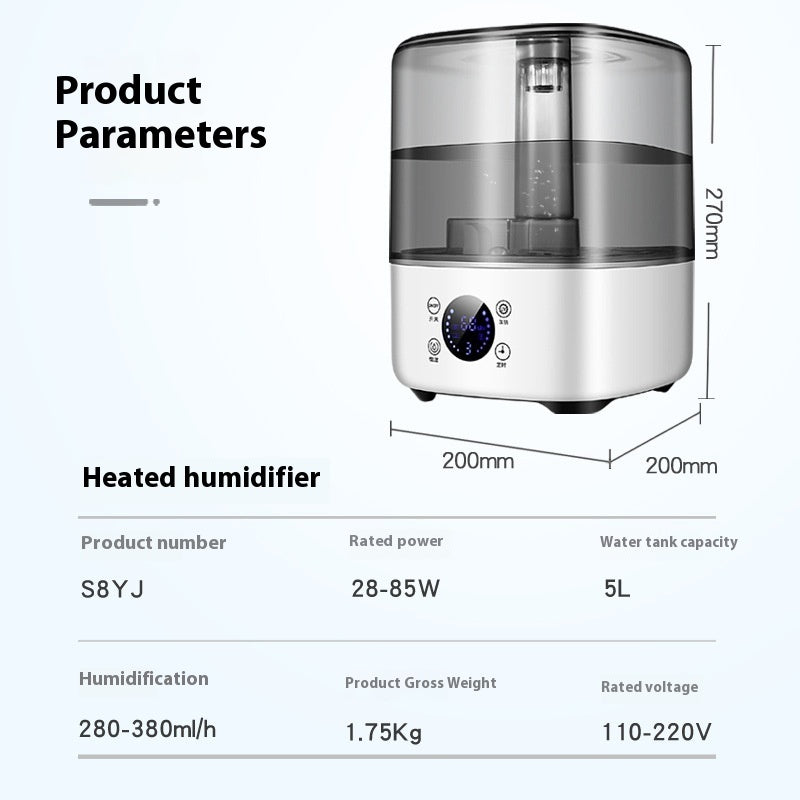 Nouvel humidificateur chauffant pour la maison 5L