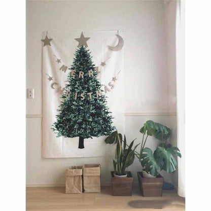 Árbol de Navidad sencillo para colgar en casa con tela de pino