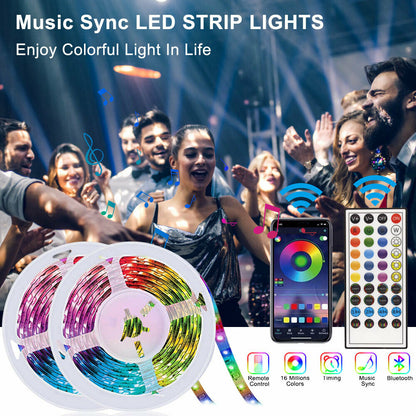 Bande lumineuse Led 5050 RGB, Bluetooth, couleur changeante avec télécommande