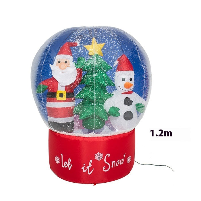 Decoración inflable navideña para patio, diseño luminoso de muñeco de nieve navideño, alce, anciano, modelo inflable, bola de nieve rociadora