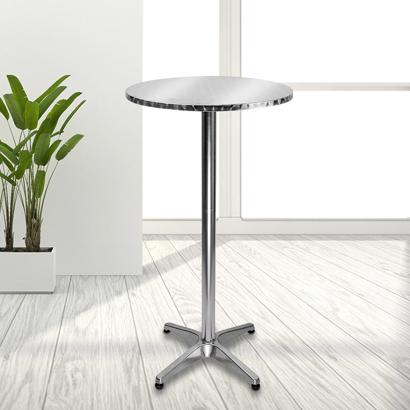 Table de barre simple réglable pliable de table ronde d'acier inoxydable