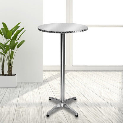 Table de barre simple réglable pliable de table ronde d'acier inoxydable