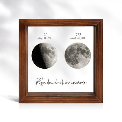 Cadre de lune transparent personnalisé pour les couples le jour de la naissance